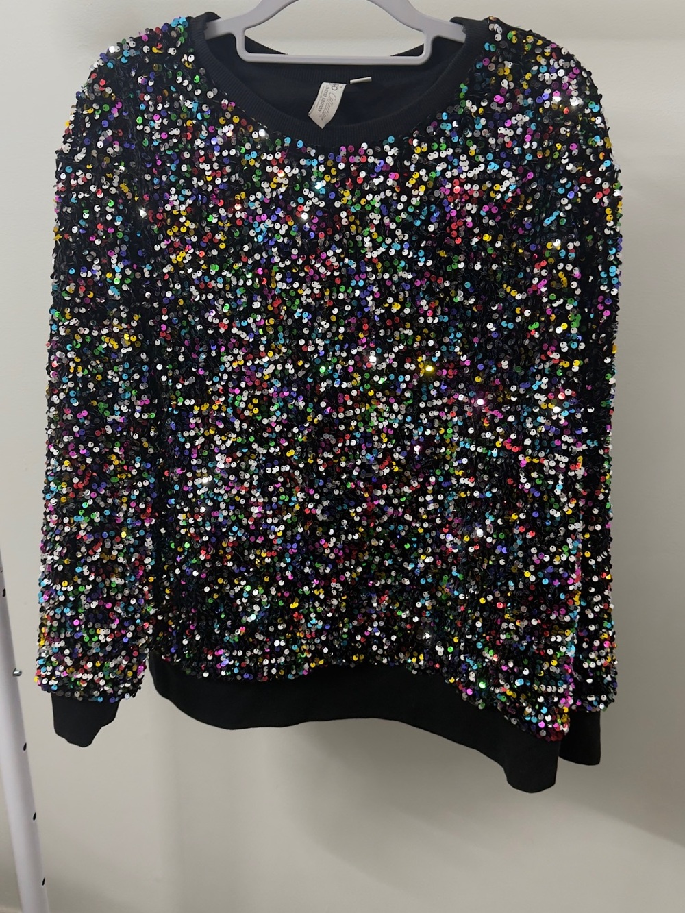 Cato Collection Limited Edition Sequin Sweatshirt Women Plus Size 14/16W Rainbow